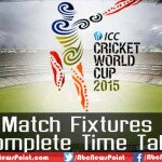 ICC Cricket World Cup Schedule Time Table, Fixture Details of all Matches
